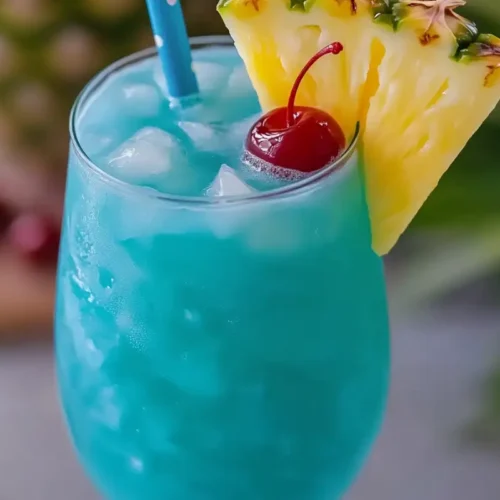 The Best Blue Hawaii Mocktail Non Alcoholic Recipe 4 blue hawaii mocktail in a tropical