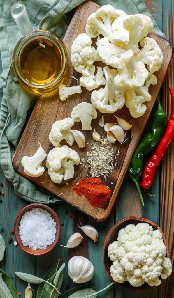Prepping cauliflower for air fryer cooking