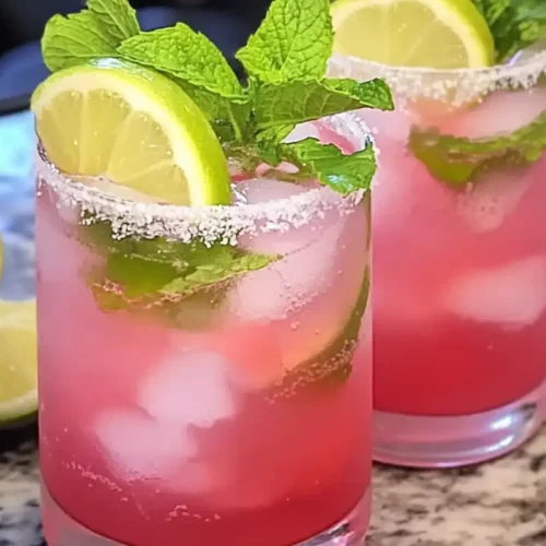 Pink Coconut Mojito in 10 min 4 Pink coconut mojito with tropical garnish