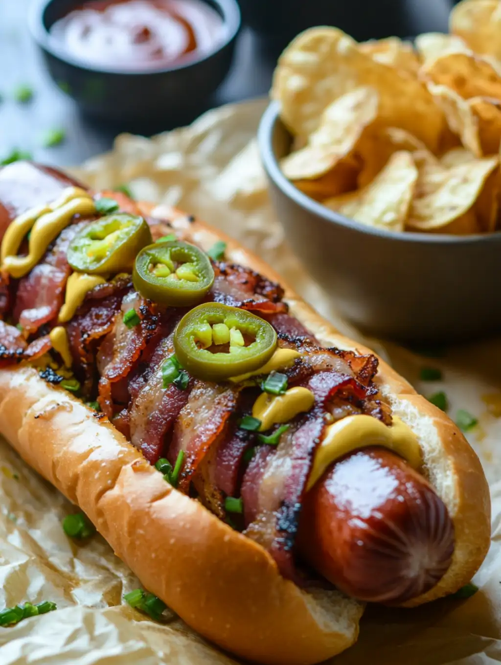 Air Fryer Bacon Wrapped Hot Dogs